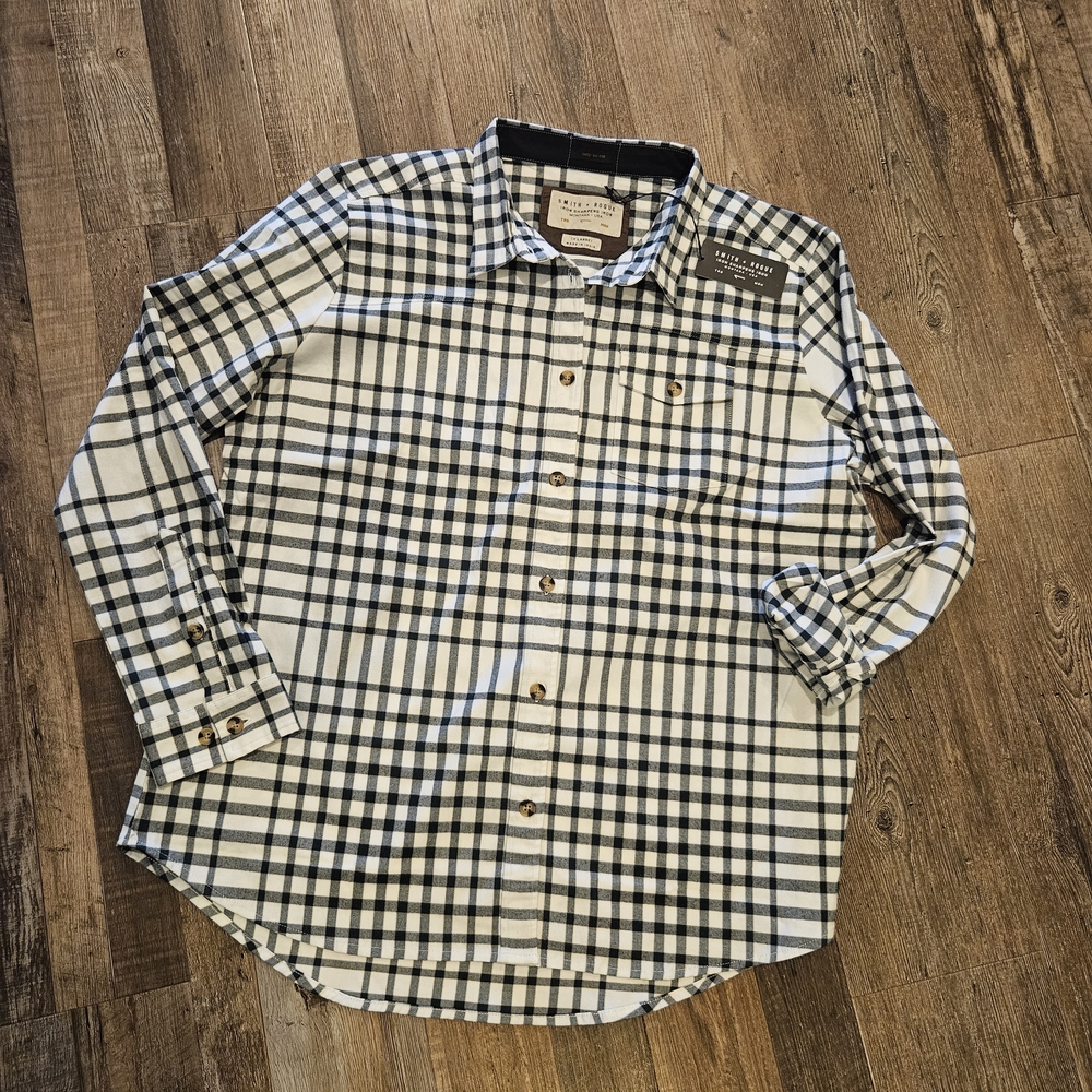 Classic Dark Green and White Plaid Button Down Shirt